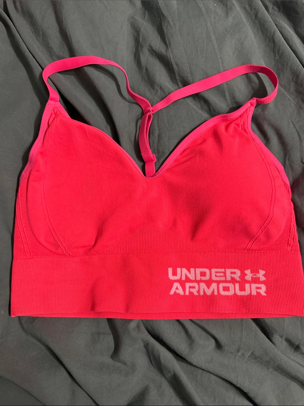 Under Armour Bright Pink Seamless Racerback Sports Bra